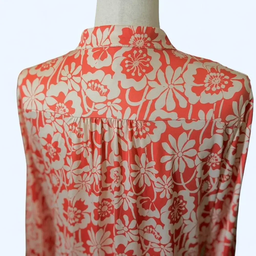 Compania Fantastica Coral and Off White Floral Kaftan/Maxi Dress - Picture 5 of 8